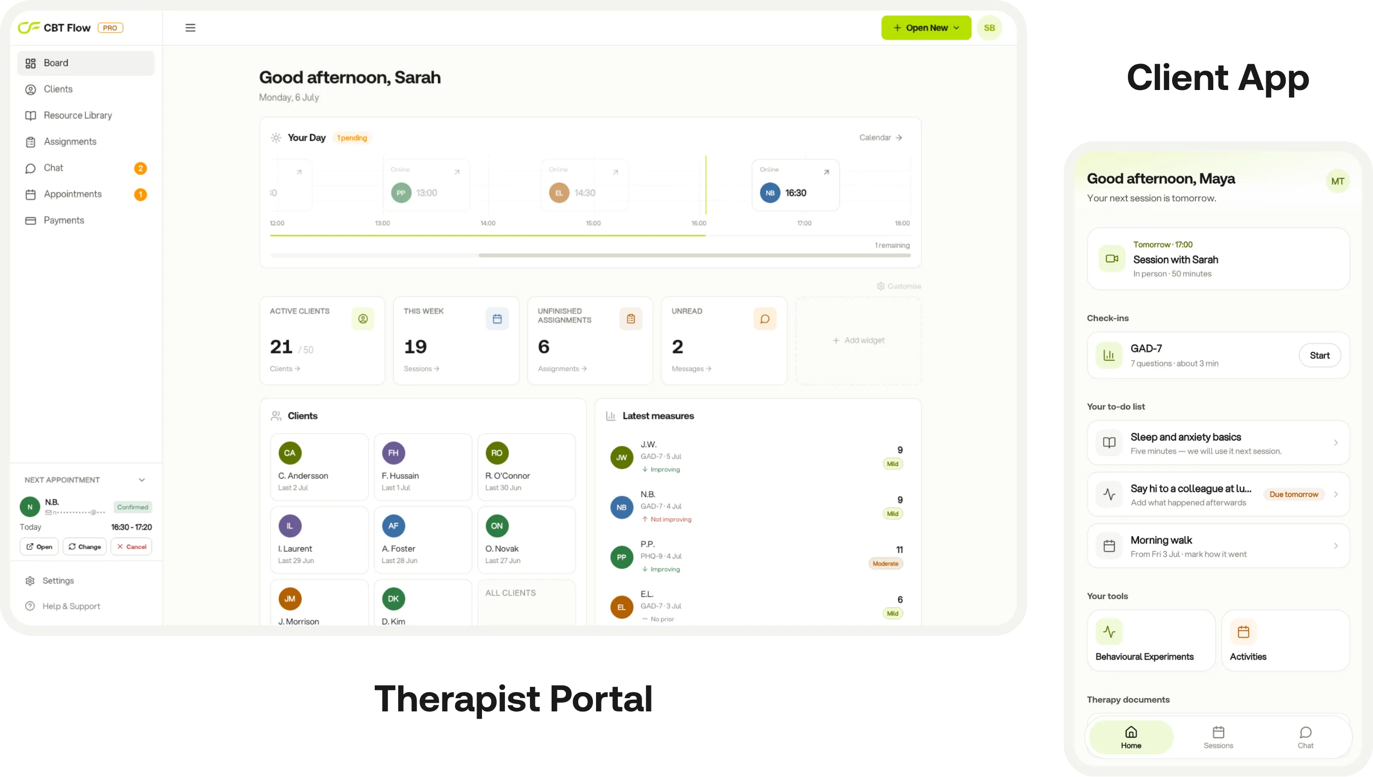 CBT Flow Platform for Therapists